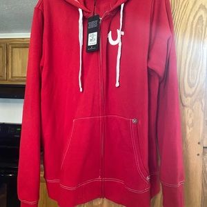 True Religion zip up jacket. Red in color XXL New with Tags!